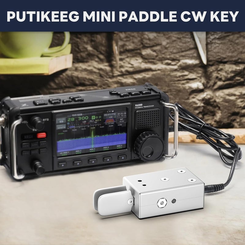 Putikeeg Tumd CW Paddle CW Key Handheld Tapper Key Modern Morse Double Foot (Silver) - Image 5
